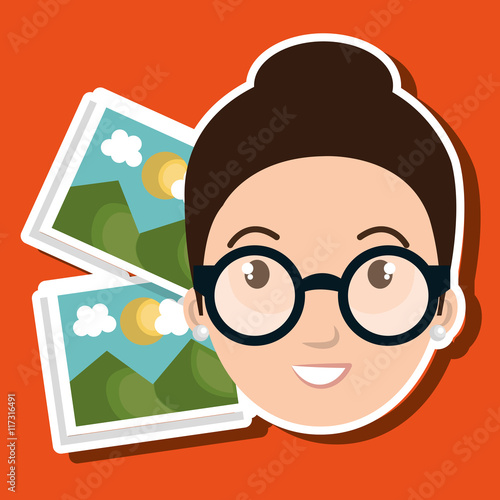 woman photo search graphic