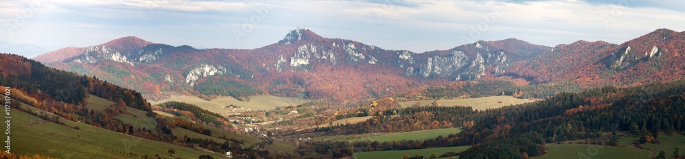 Panoramic autumnal view from Sulov rockies Panoramic autumnal view from Sulov rockies