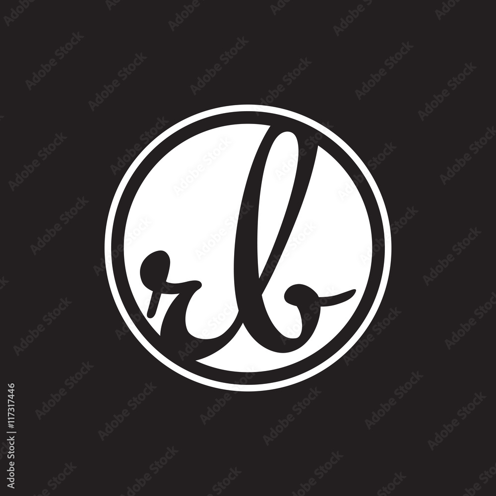 initial letter logo circle with ring white