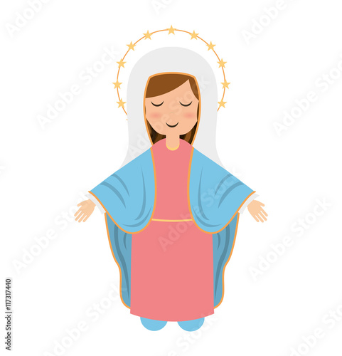 virgin mary cute icon
