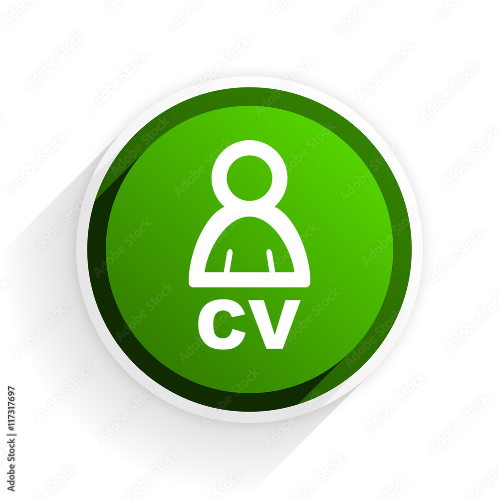 cv flat icon with shadow on white background, green modern design web element cv flat icon with shadow on white background, green modern design web element