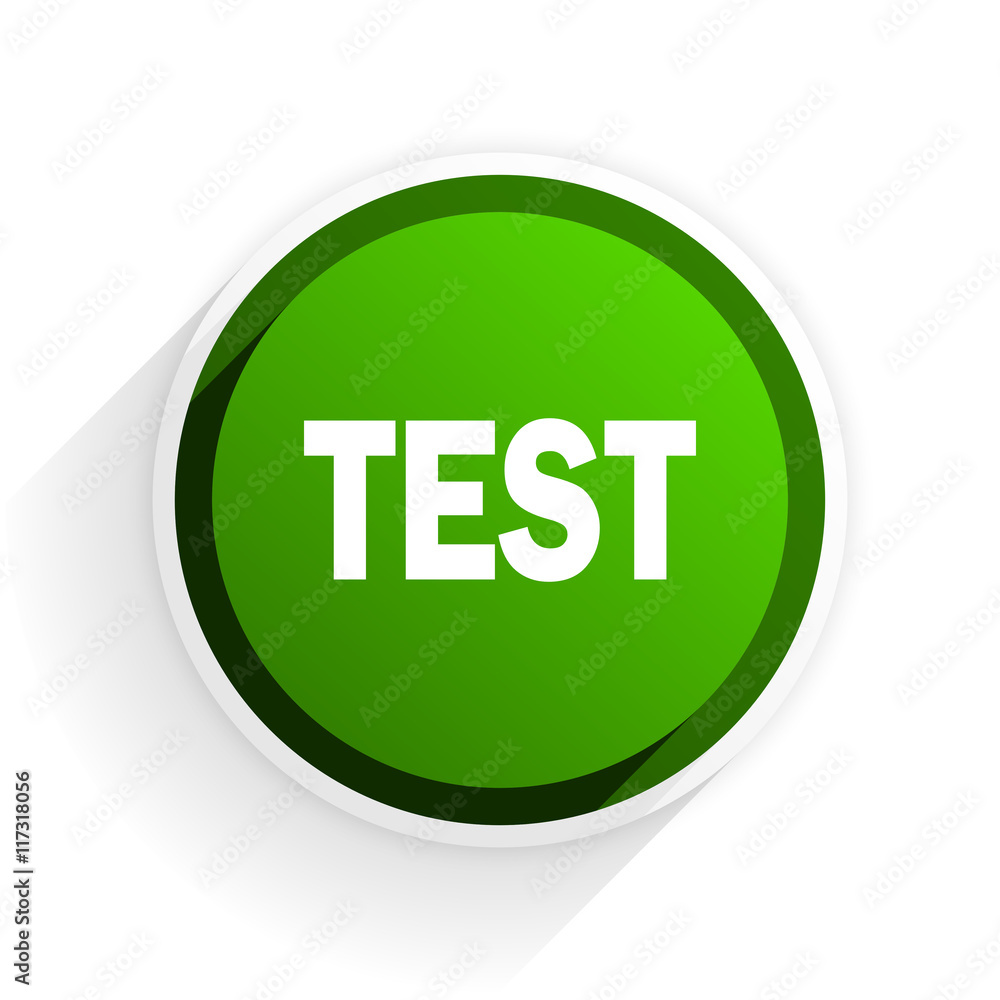 test flat icon with shadow on white background, green modern design web element test flat icon with shadow on white background, green modern design web element