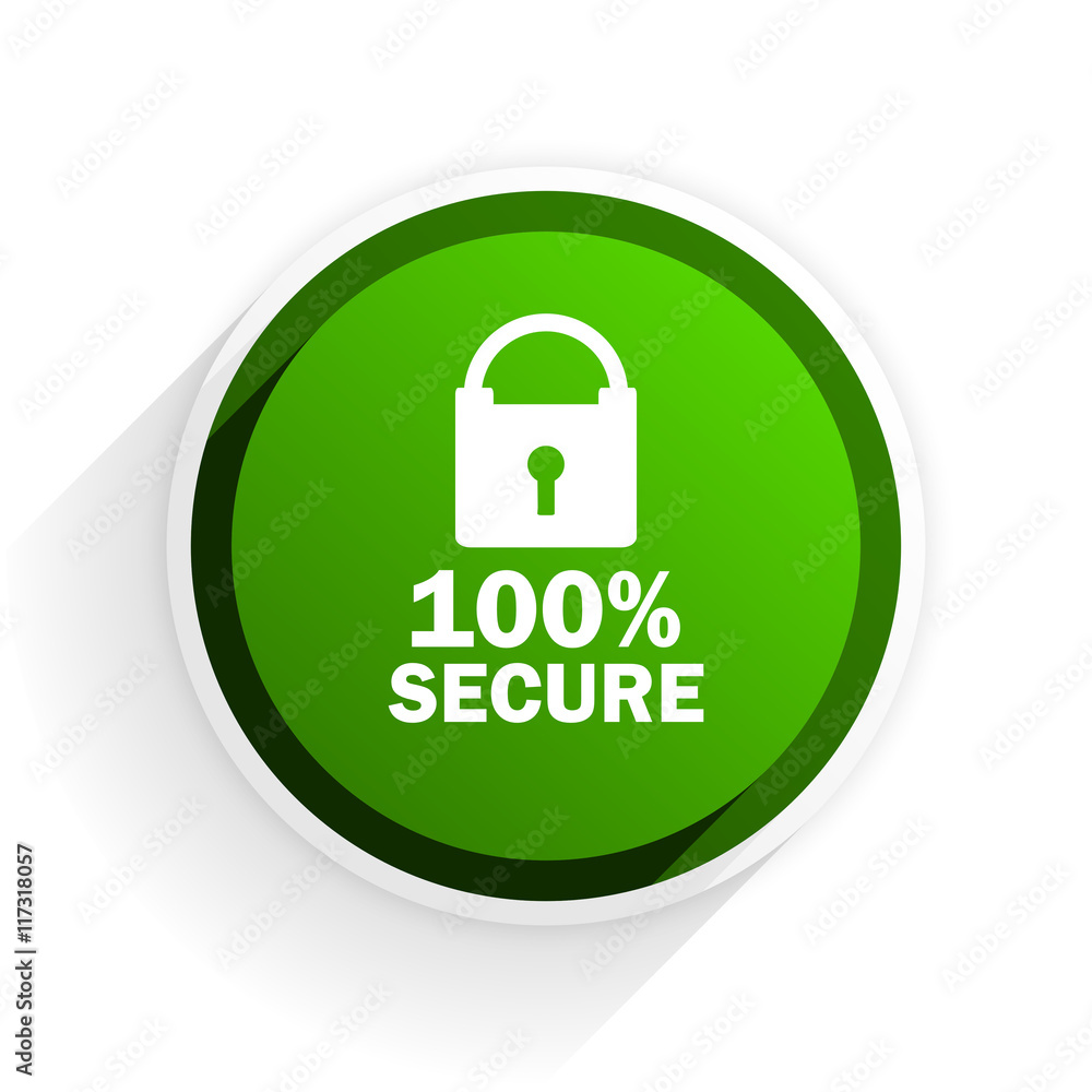 secure flat icon with shadow on white background, green modern design web element secure flat icon with shadow on white background, green modern design web element