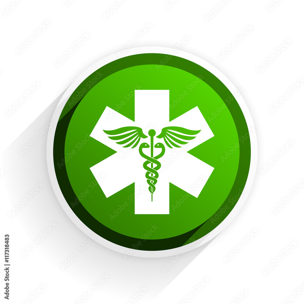 emergency flat icon with shadow on white background, green modern design web element emergency flat icon with shadow on white background, green modern design web element