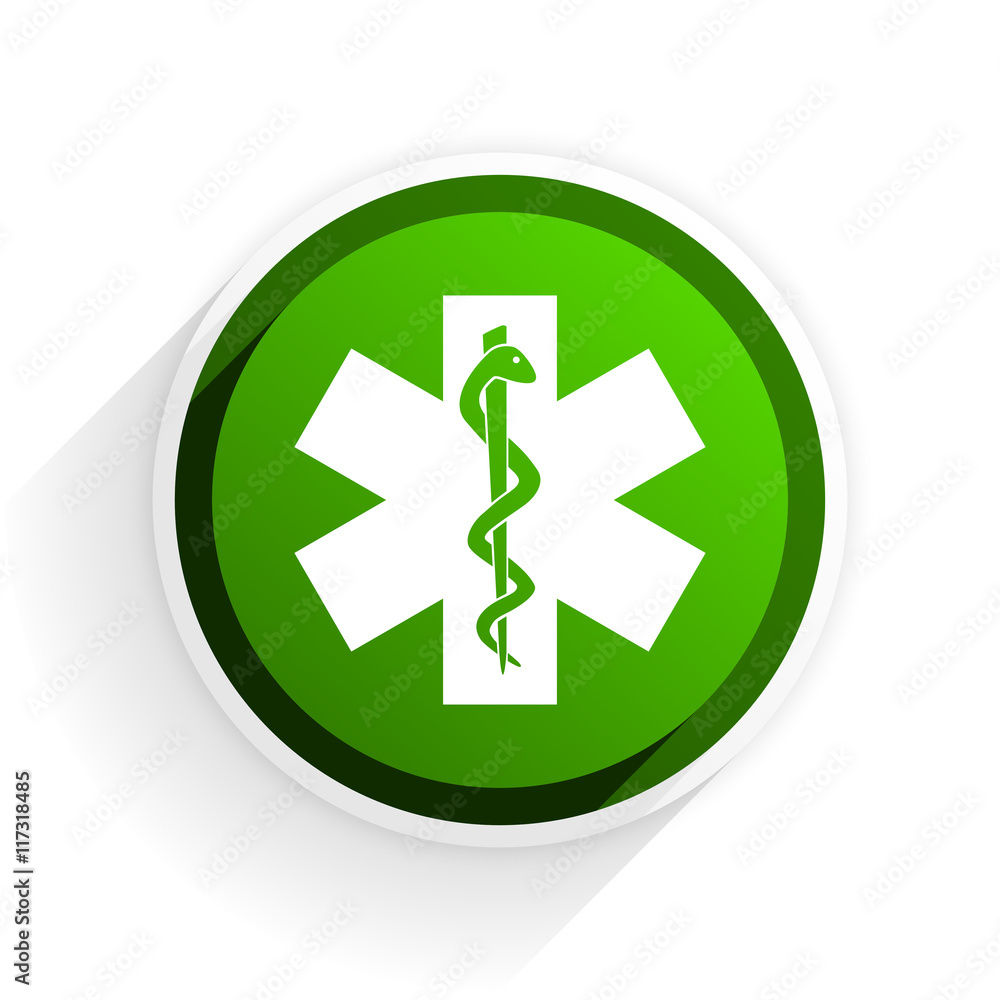 emergency flat icon with shadow on white background, green modern design web element emergency flat icon with shadow on white background, green modern design web element
