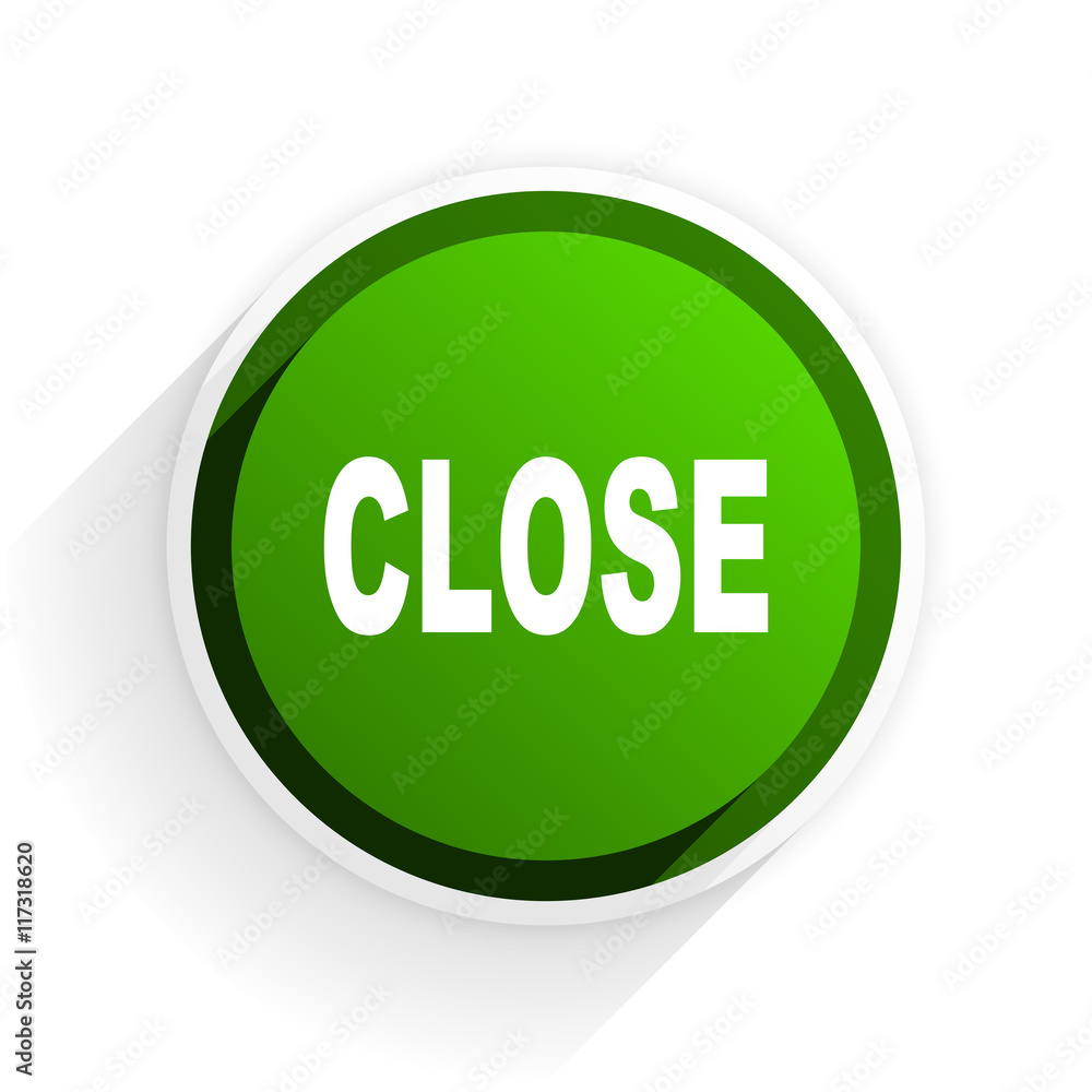 close flat icon with shadow on white background, green modern design web element close flat icon with shadow on white background, green modern design web element