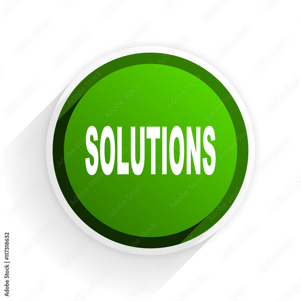 solutions flat icon with shadow on white background, green modern design web element solutions flat icon with shadow on white background, green modern design web element