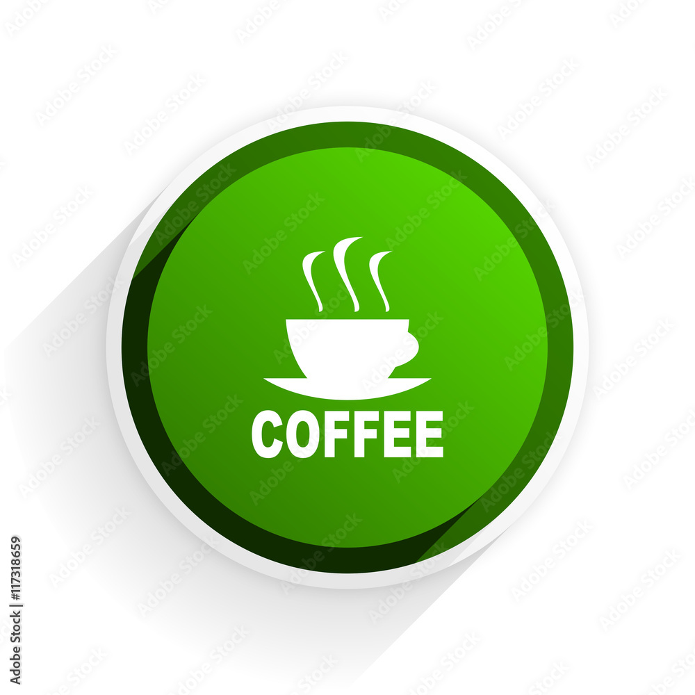espresso flat icon with shadow on white background, green modern design web element espresso flat icon with shadow on white background, green modern design web element