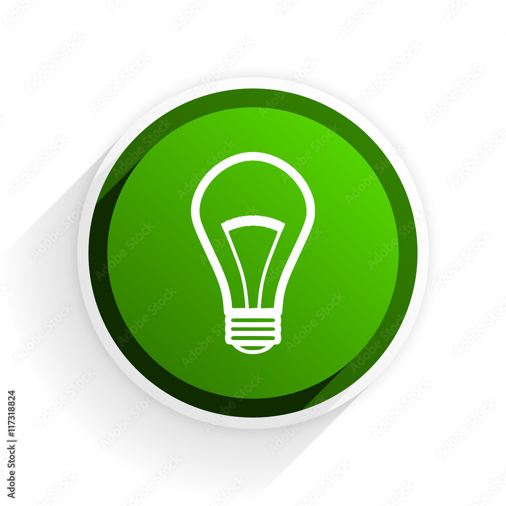 bulb flat icon with shadow on white background, green modern design web element bulb flat icon with shadow on white background, green modern design web element