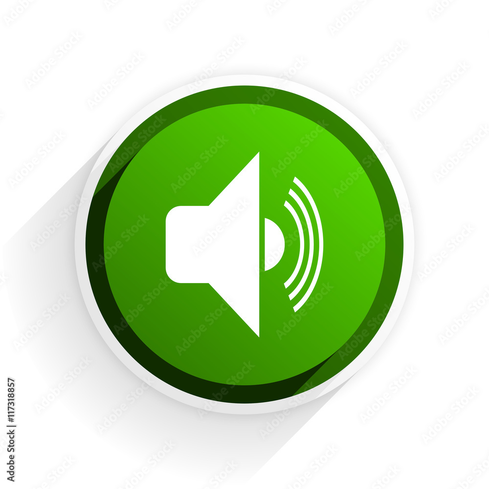 volume flat icon with shadow on white background, green modern design web element volume flat icon with shadow on white background, green modern design web element