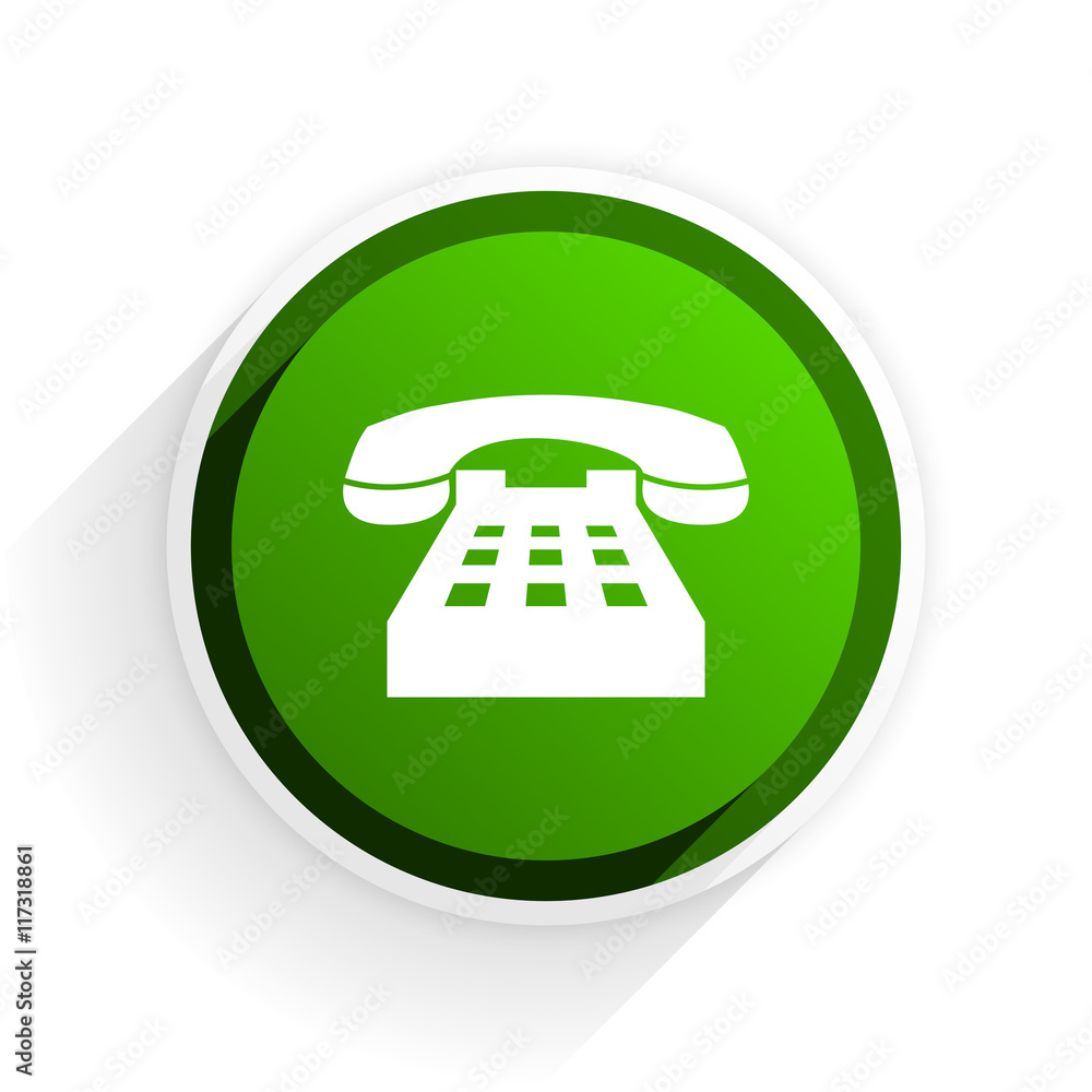 phone flat icon with shadow on white background, green modern design web element phone flat icon with shadow on white background, green modern design web element