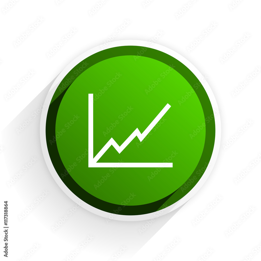 chart flat icon with shadow on white background, green modern design web element chart flat icon with shadow on white background, green modern design web element