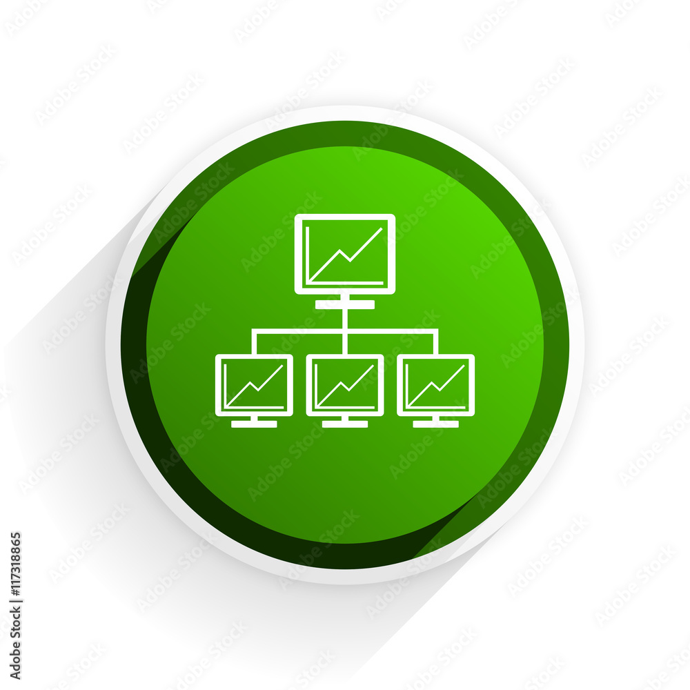 network flat icon with shadow on white background, green modern design web element network flat icon with shadow on white background, green modern design web element