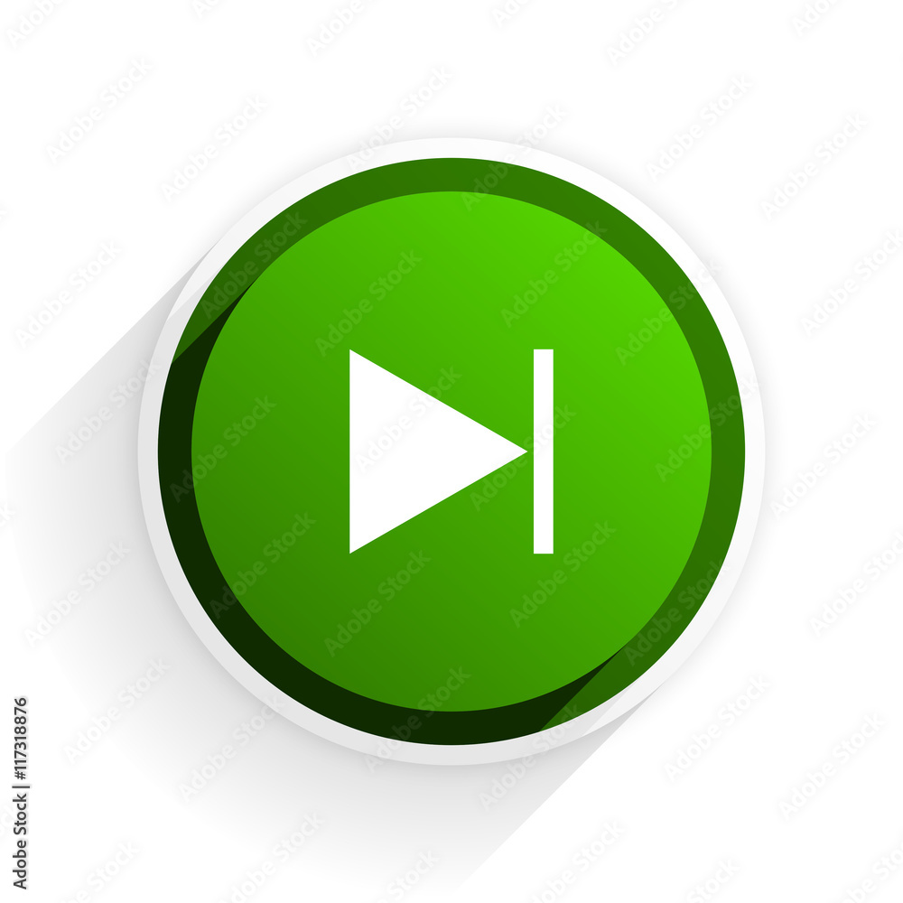 next flat icon with shadow on white background, green modern design web element next flat icon with shadow on white background, green modern design web element