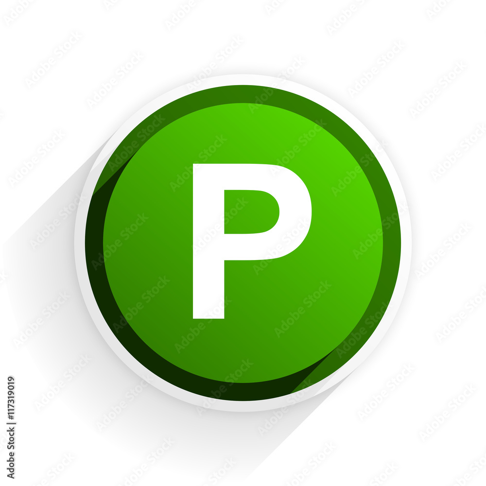 parking flat icon with shadow on white background, green modern design web element parking flat icon with shadow on white background, green modern design web element