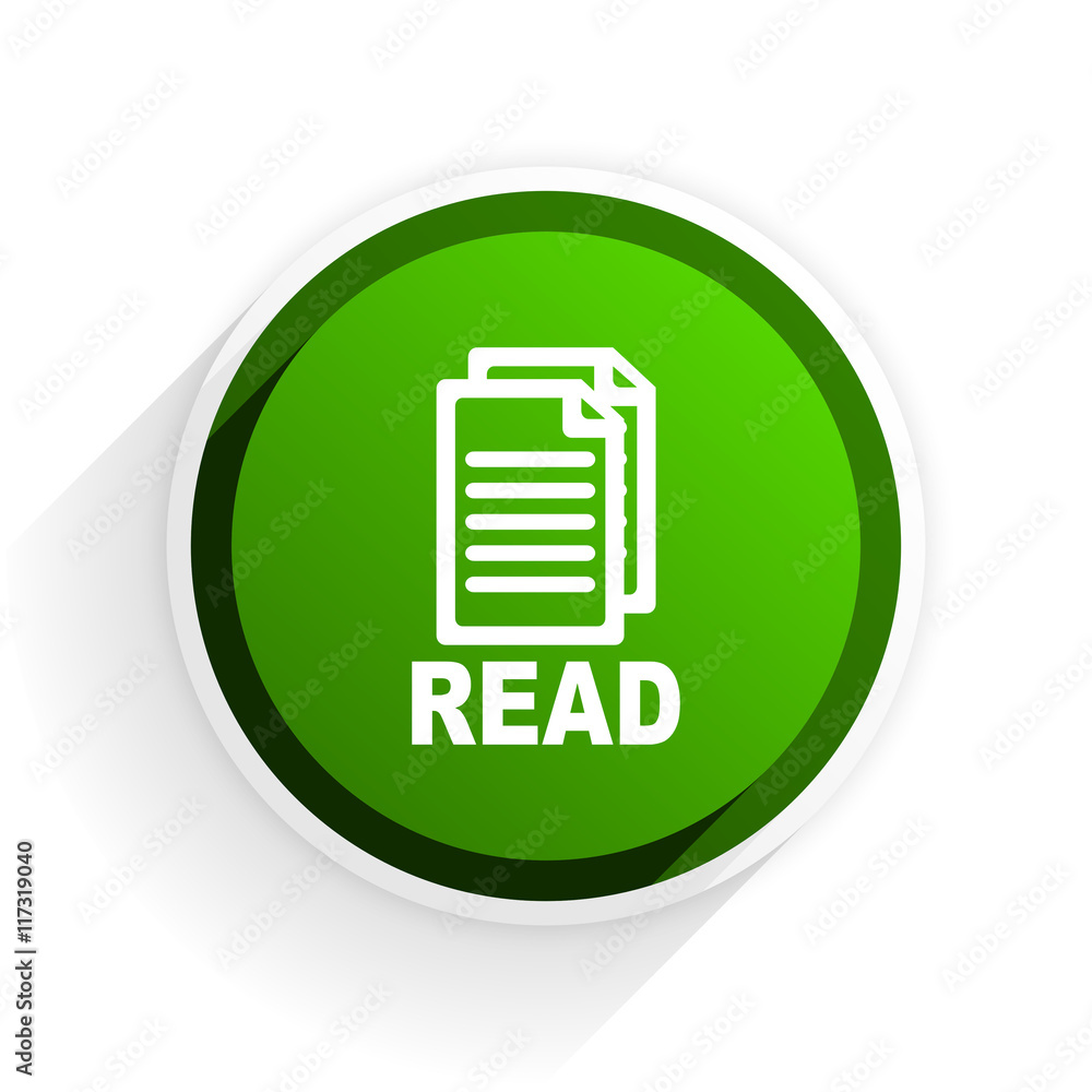 read flat icon with shadow on white background, green modern design web element read flat icon with shadow on white background, green modern design web element