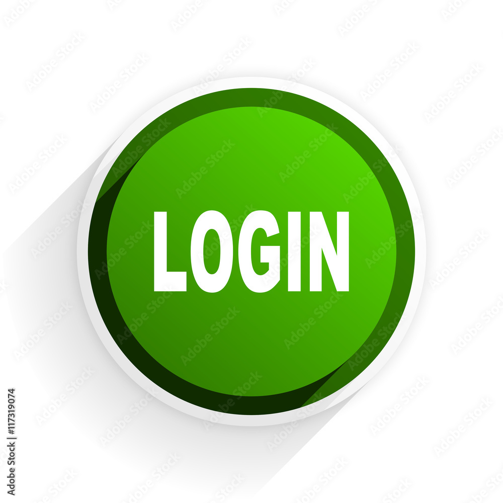 login flat icon with shadow on white background, green modern design web element login flat icon with shadow on white background, green modern design web element