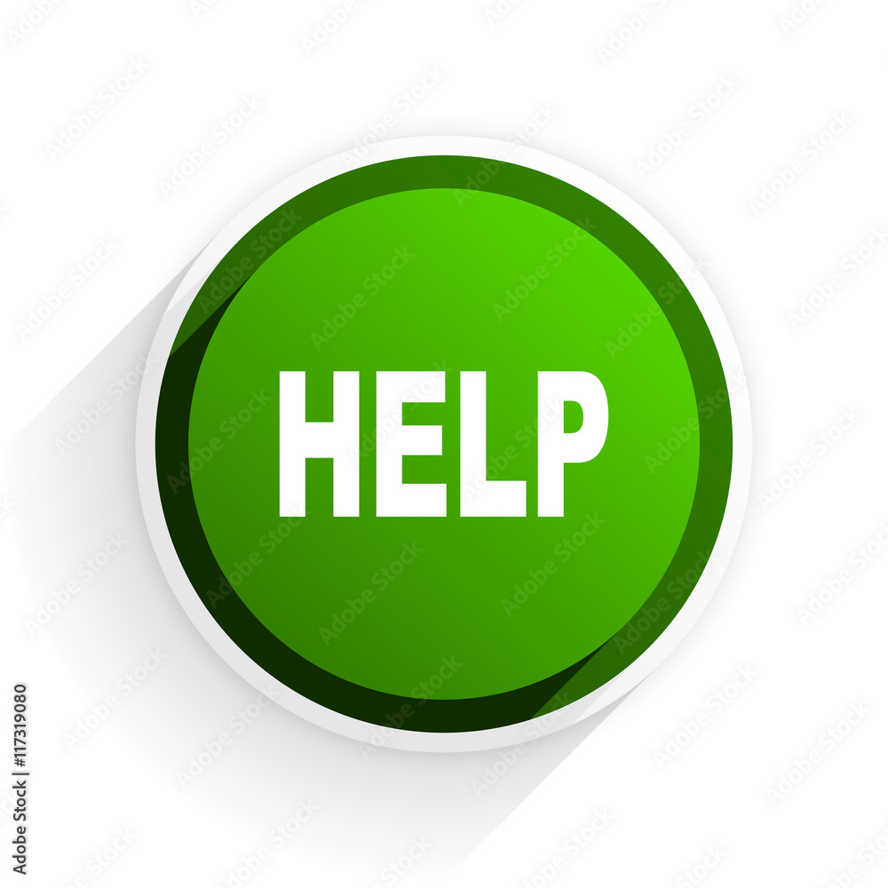 help flat icon with shadow on white background, green modern design web element help flat icon with shadow on white background, green modern design web element