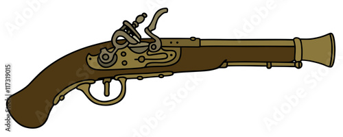 Historical handgun / Hand drawing, vector illustration