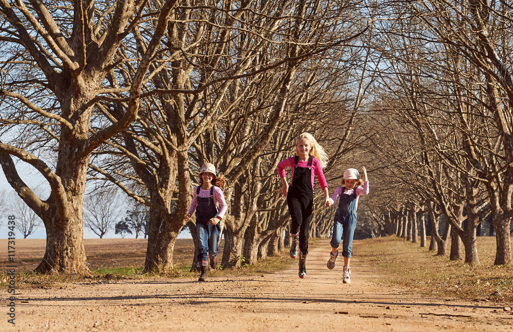 Three hot sale girls running