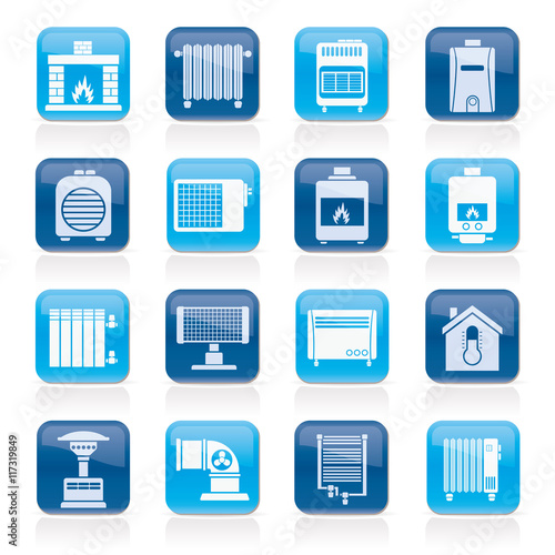 Home Heating appliances icons - vector icon set