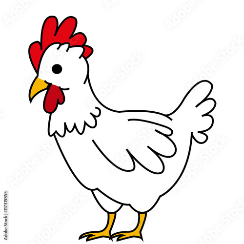 Rooster illustration, character, vector, eps, icon, logo, funny chicken image.