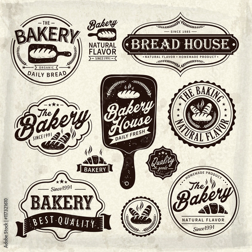 bakery label design set