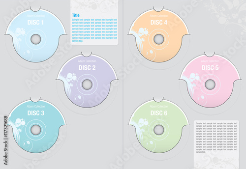 Folder containing 6 discs of different colors