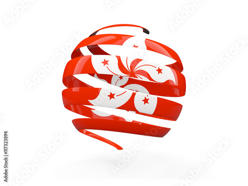 Foto Flag of hong kong, round icon