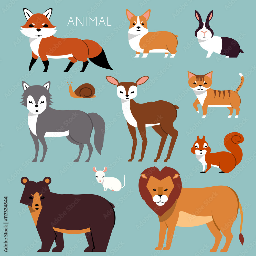 Fototapeta premium cartoon animals set