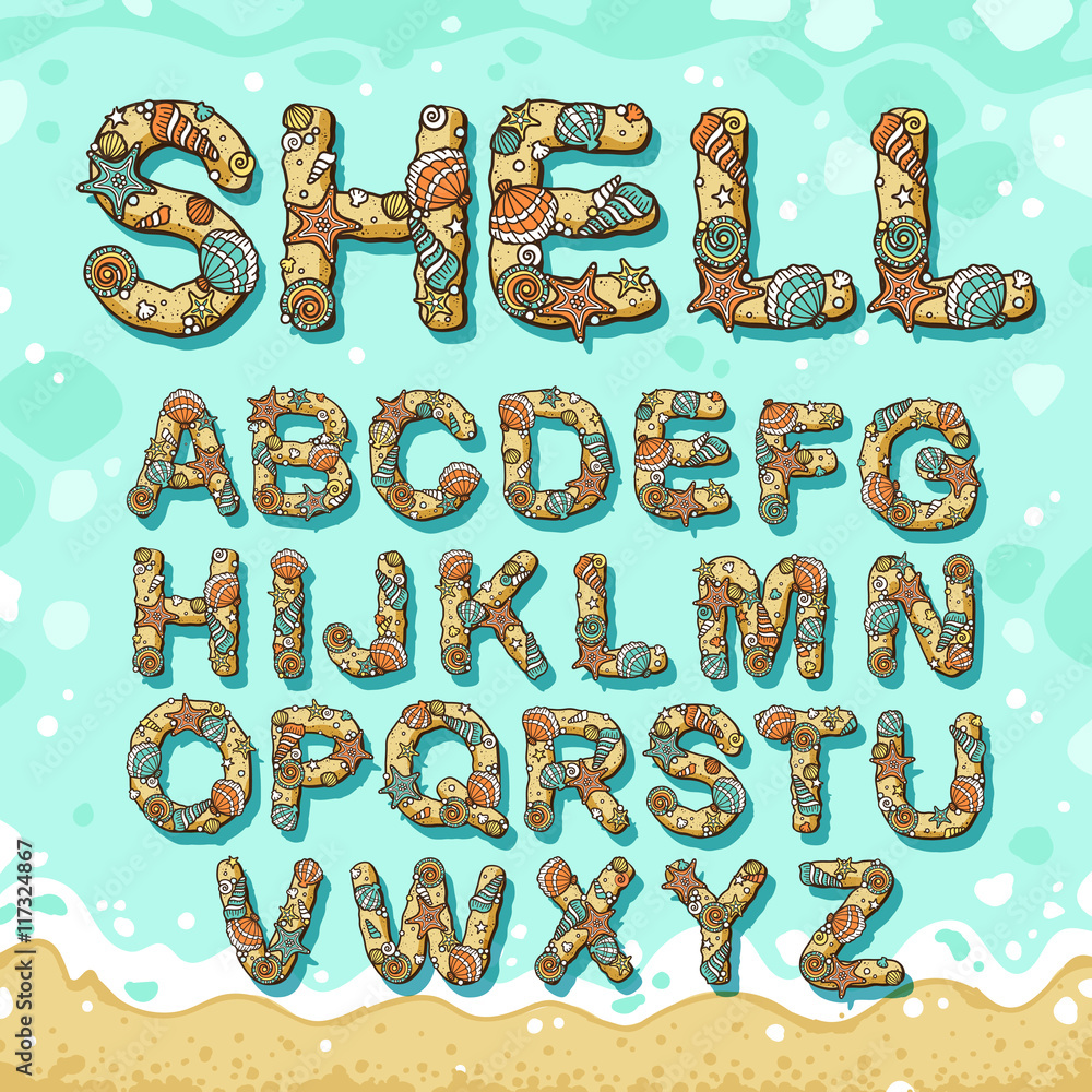 alphabet of beach elements alphabet of beach elements