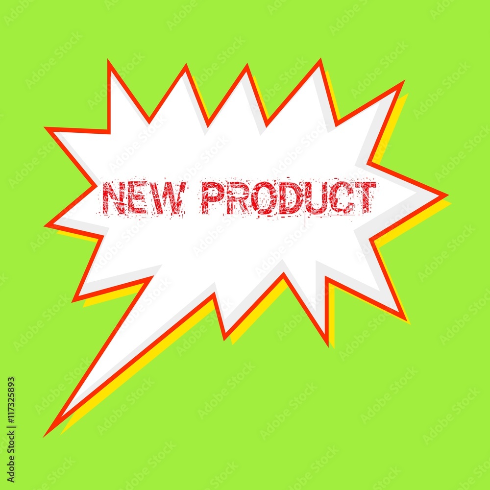 New product red wording on Speech bubbles Background Green-yellow New product red wording on Speech bubbles Background Green-yellow
