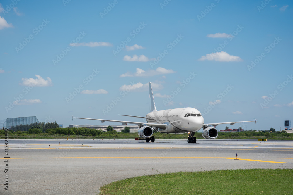 Airplane ready to take off from runway Airplane ready to take off from runway
