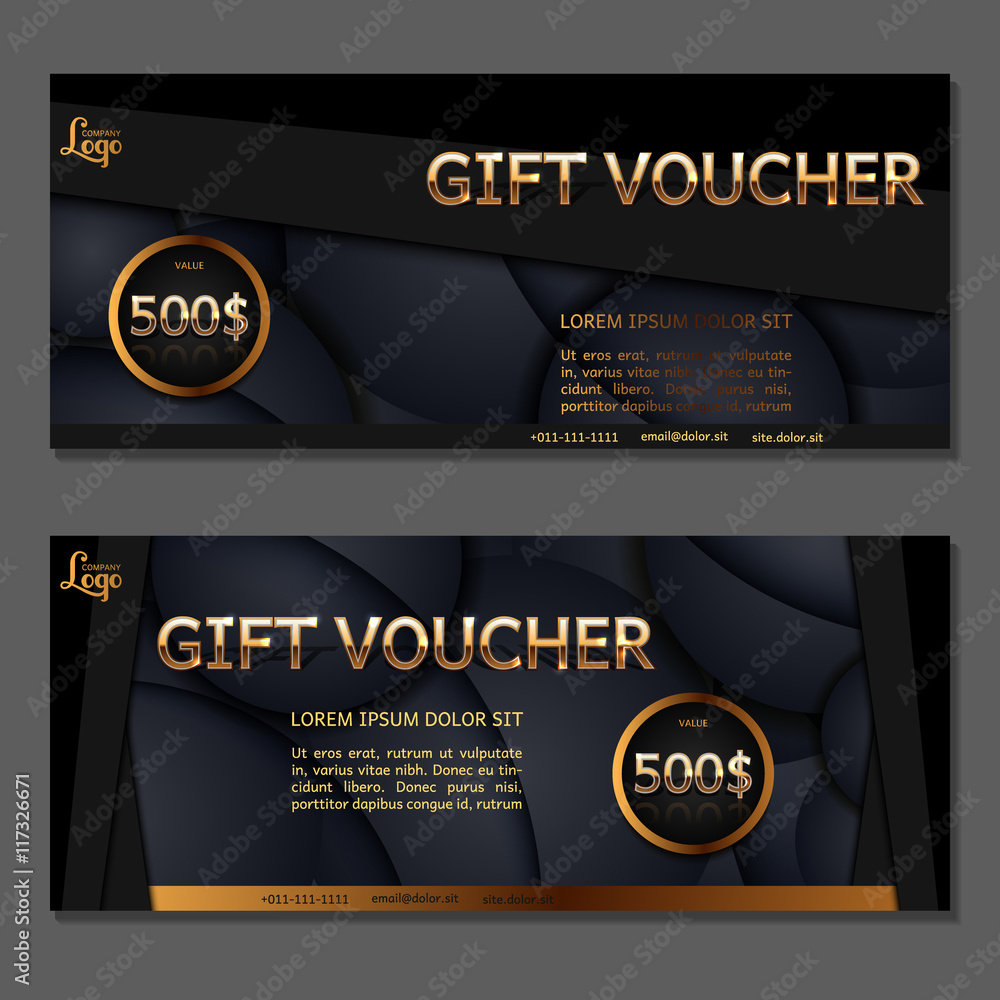 Naklejka premium Gift voucher. Vector, illustration.