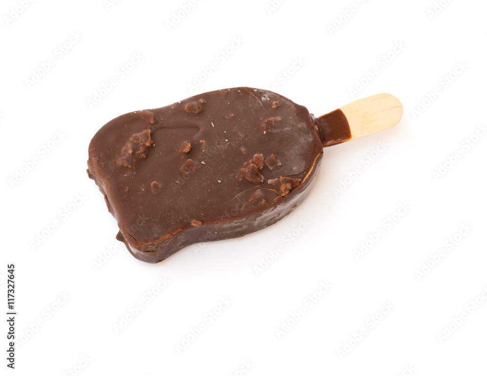 chocolate outer ice cream on a white background chocolate outer ice cream on a white background