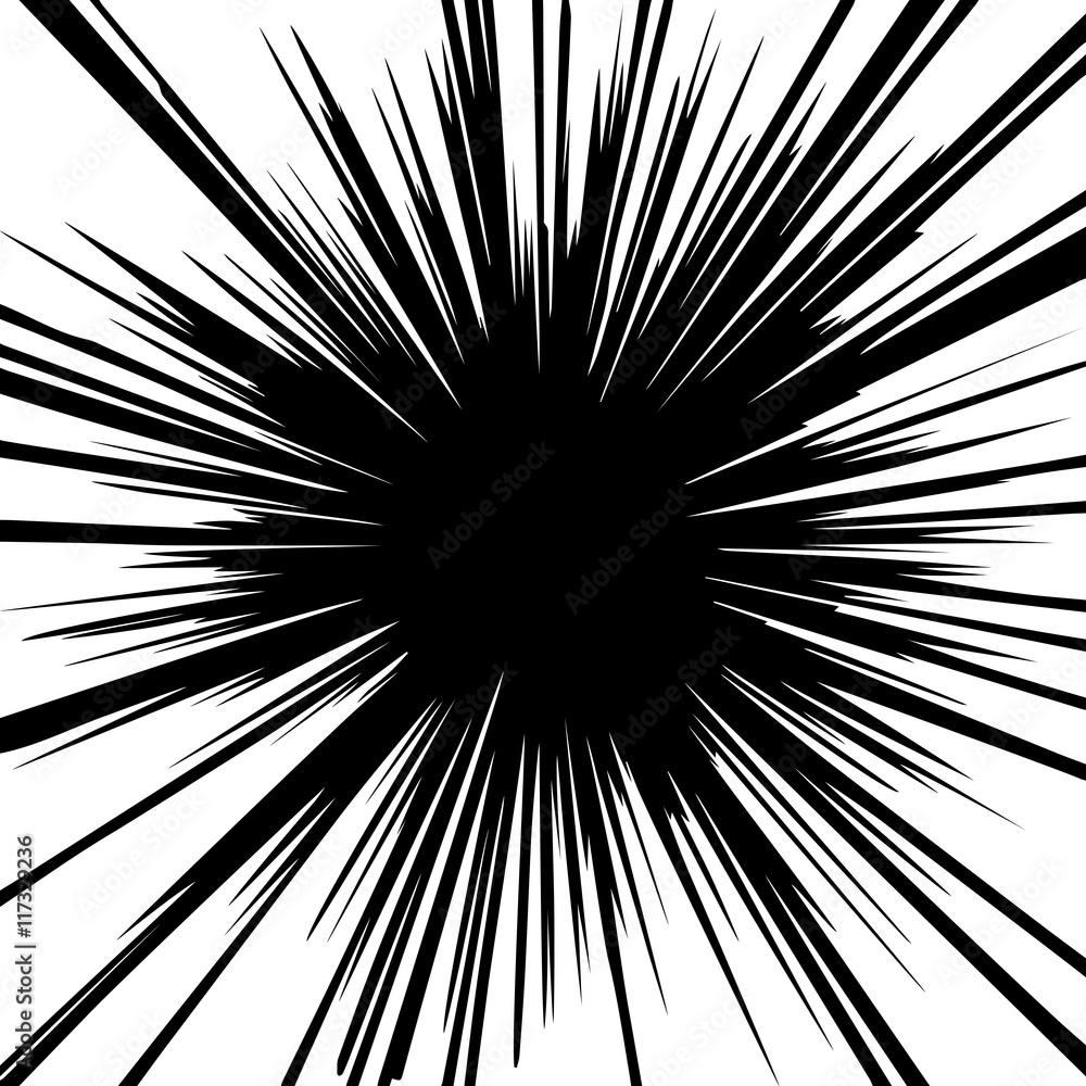 Obraz premium black and white radial lines background