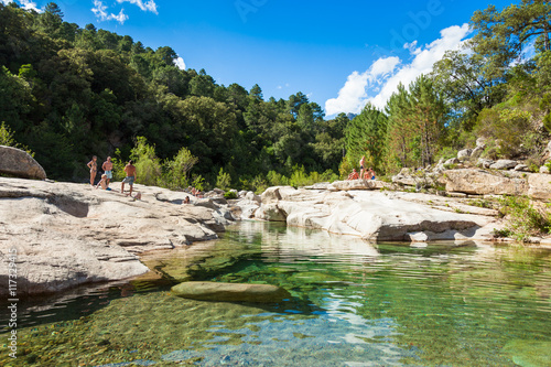 Cavu natural pool near Tagliu Rossu and Sainte Lucie in Corsica photo