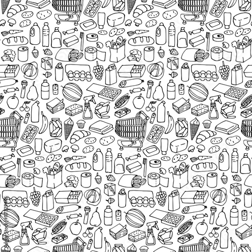 Supermarket seamless pattern