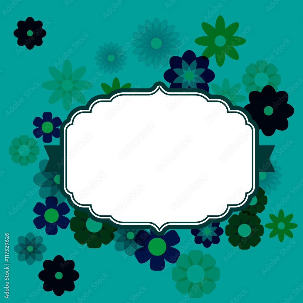Fototapeta premium Floral frame for text. Vector illustration