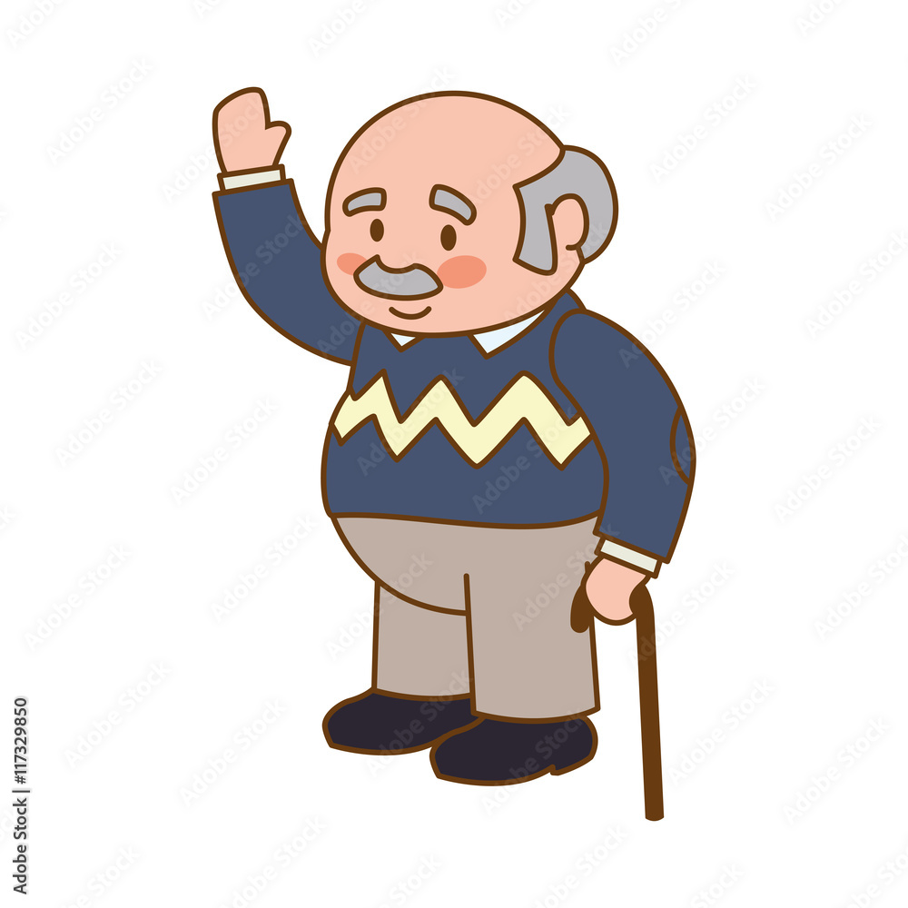 grandfather old person man male icon. Isolated and flat illustration. Vector graphic