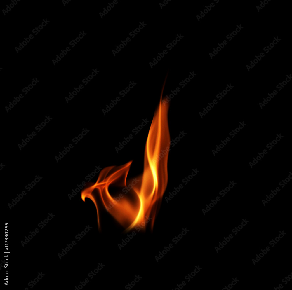 Fire flames on a black background Fire flames on a black background
