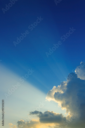 beautiful light on clear blue sky photo