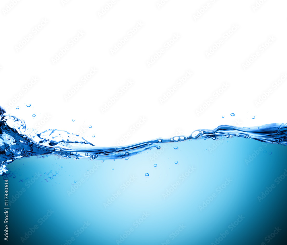 Water and air bubbles over white background Water and air bubbles over white background
