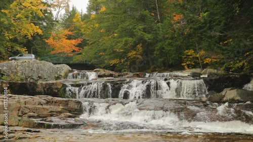 Upper Jackson Falls in autumn, in Jackson, New Hampshire; includes ambient audio. photo