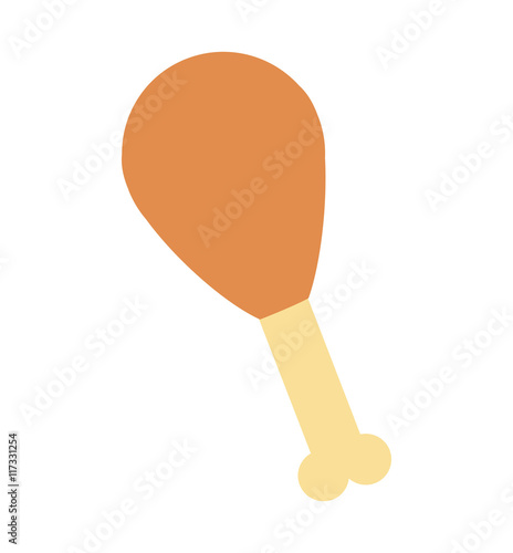 chicken thigh isolated icon