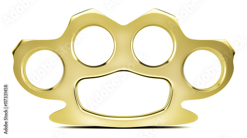 Gold Knuckle Duster in a high key studio environment. Version 1 of 2.