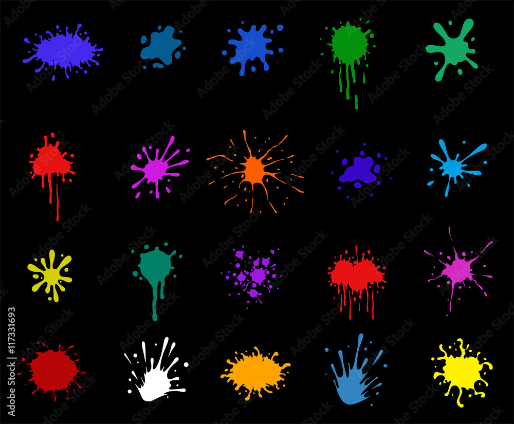Set of colored blots Set of colored blots