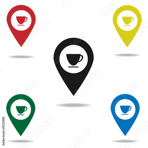 Free Download Map pointer with coffee cup icon - GFXLoad
