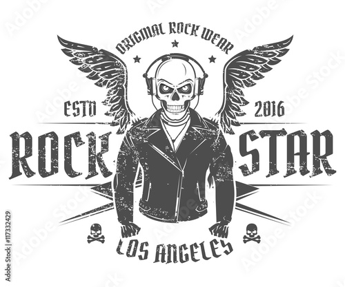 Set of rock and roll star for t shirts and tattoo design.