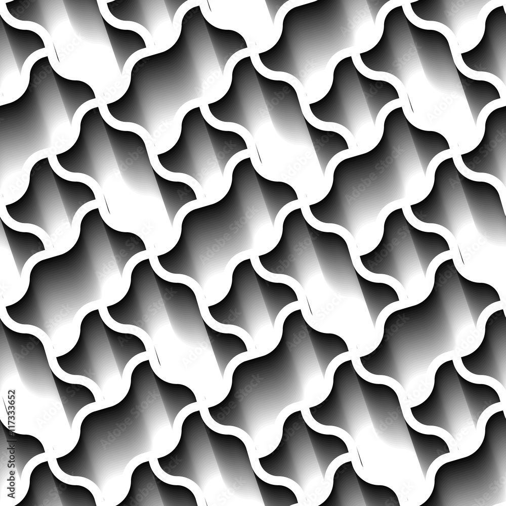 Seamless abstract geometric pattern, prame border futuristic wallpaper, 3d grey tile surface.

